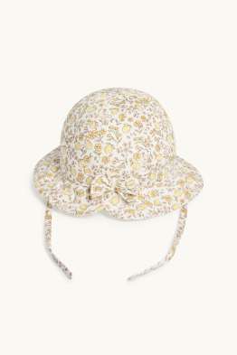 Fiorellini e limone - cappello per neonate