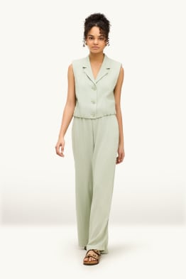 Pantalon de toile en lin mélangé - mid waist - loose fit