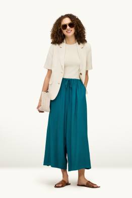 Pantalon en toile - high waist - palazzo