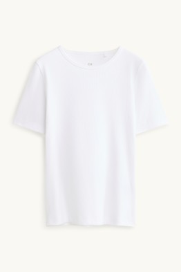 T-Shirt - Slim Fit - gerippt