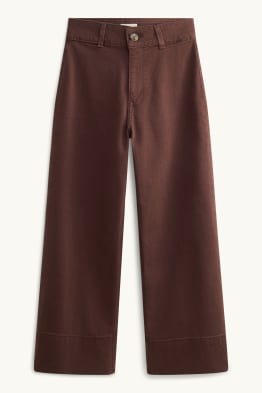 Kortere wide leg jeans - high waist