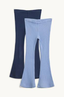 Lot de 2 - flared leggings - finition côtelée