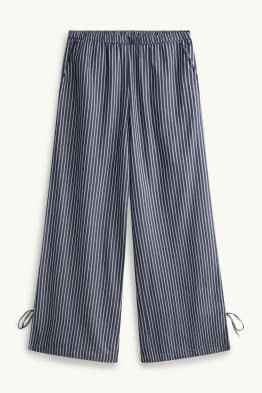 Stoffhose - Mid Waist - Wide Leg - gestreift