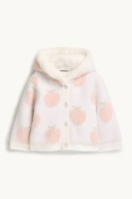 Little apple - baby cardigan with hood - lined