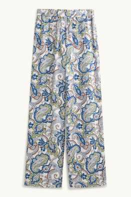 Pantalon - high waist - wide leg - met patroon