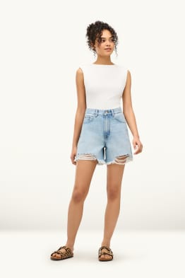 Korte spijkerbroek - high waist