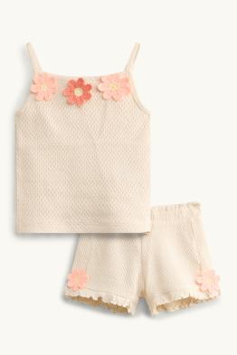 Blume - Set - Top und Shorts - 2 teilig