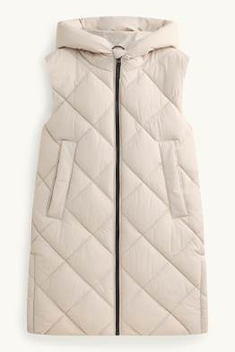 Quilted gilet with hood - water-repellent