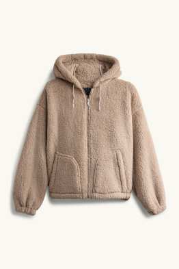 Teddy fur jacket with hood