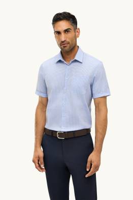 Chemise - regular fit - col kent - sans repassage - à motif