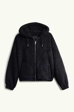Teddy-Jacke mit Kapuze