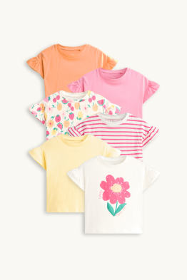 Multipack 6er - Obst und Blume - Kurzarmshirt