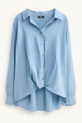 Hemdbluse mit Knotendetail