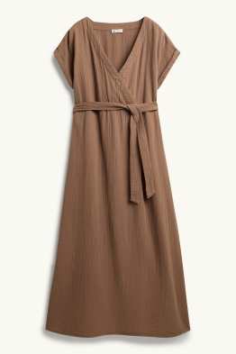 Kojící šaty s výstřihem ve tvaru V - strukturované