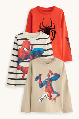 Multipack of 3 - Spider-Man - long sleeve top