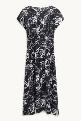 Robe fit & flare - à fleurs - finition texturée