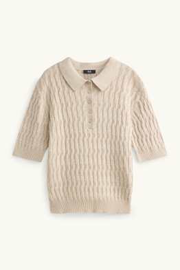 Pull en maille - manches courtes - finition texturée