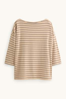 Tricou cu mânecă lungă - regular fit - cu dungi
