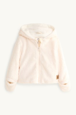 Teddy - Baby-Kunstfell-Jacke mit Kapuze