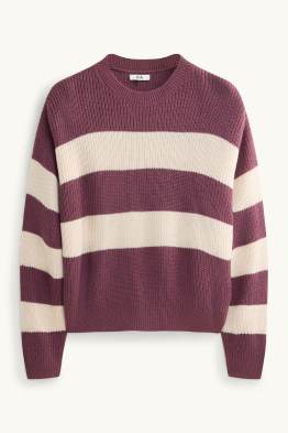 Pullover - gerippt - gestreift