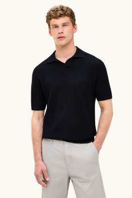 Tricou polo din tricot - relaxed fit - structurat