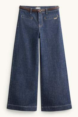 Wide leg jeans amb cinturó - LYCRA®
