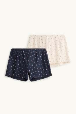 Multipack 2er - Pyjama-Shorts - geblühmt