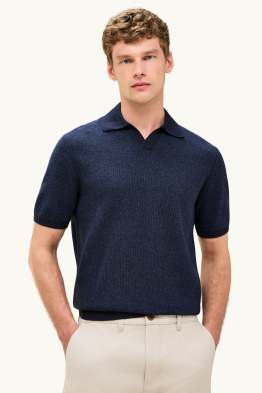 Gebreid poloshirt - regular fit - met structuur