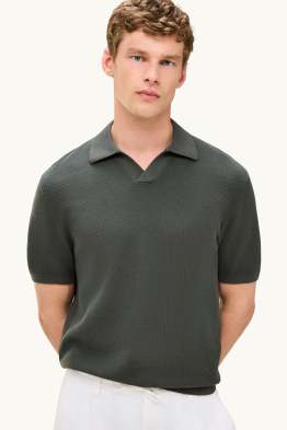 Strick-Poloshirt - Regular Fit - strukturiert