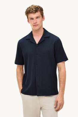 Chemise - regular fit - col revers - finition texturée
