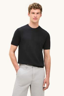 Pulover tricotat - mânecă scurtă - structurat