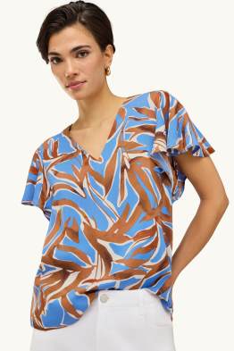 Blusa con scollo a V - fantasia