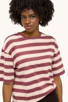 T-shirt - oversized - gestreept