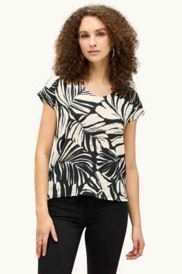 V-neck T-shirt - regular fit- patterned