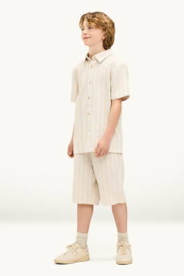 Bermuda shorts - striped - textured