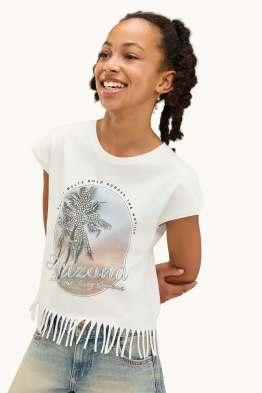 Arizona - Kurzarmshirt mit Strasssteinen