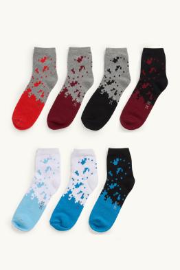 Multipack of 7 - pixels - socks with motif