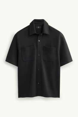 Shirt - relaxed fit - kent collar - textured