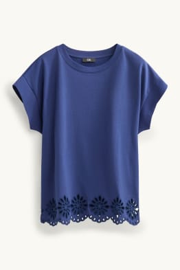 Tricou - regular fit - broderie englezească