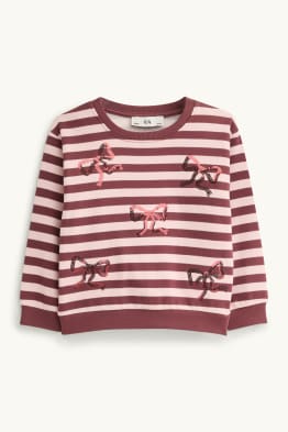 Schleife - Sweatshirt - Glanz-Effekt - gestreift