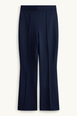 Pantaloni de stofă - talie înaltă - evazați - reiați