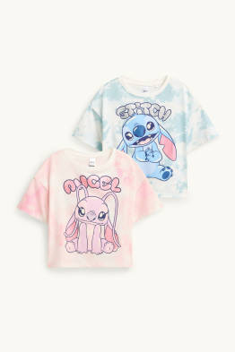 Multipack 2er - Lilo & Stitch - Kurzarmshirt - Glanz-Effekt
