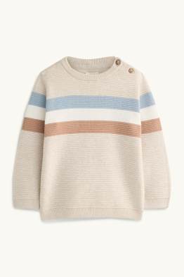 Baby-Pullover - gerippt - gestreift