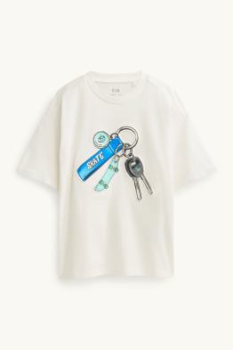 Schlüsselbund und Skateboard - Kurzarmshirt