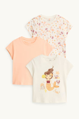 Multipack 3er - Meerjungfrau und Flamingo - Kurzarmshirt