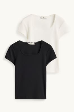 Multipack 2er - Kurzarmshirt - gerippt