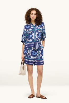 Short - high waist - met patroon