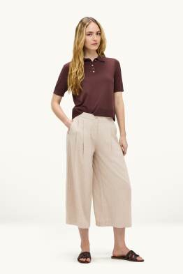 Pantalon - mid waist - wide leg