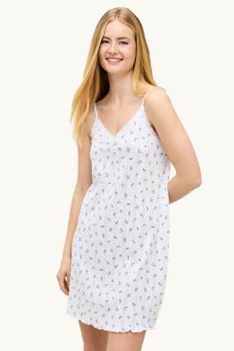 Pointelle noční košile - s květinovým vzorem