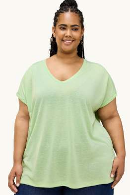 T-shirt à col V - relaxed fit